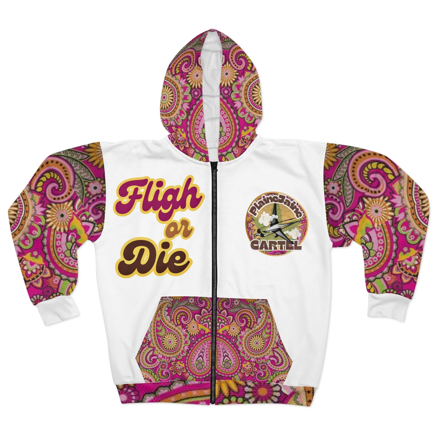 “Spring Paisley w/White” Fligh or Die: Plaine Jaine 101,” Hoodie